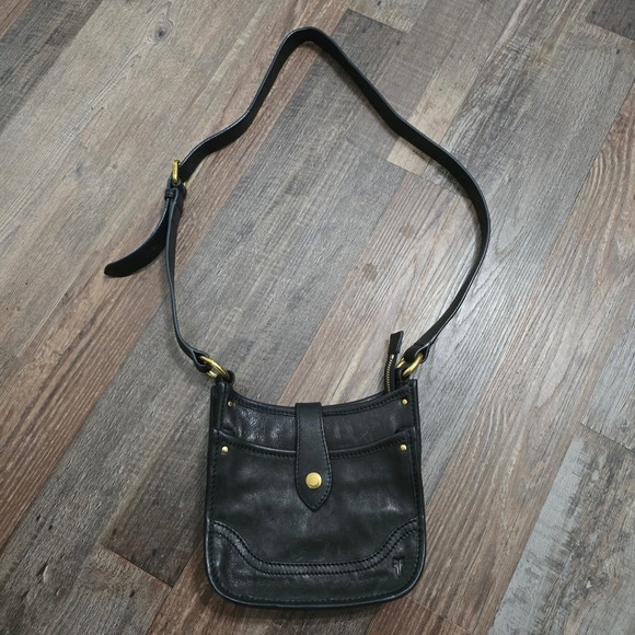 Frye Handbags - Frye Mini Crossbody Purse Black Madison North South Mini Leather Bag